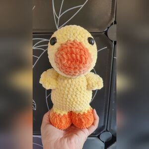 Cuddly Crochet Yellow and Orange Duck Plush